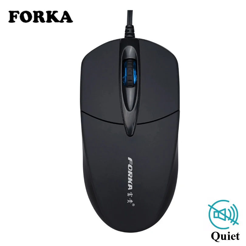 Проводная компьютерная мышь FORKA USB, бесшумная, светодиодный, оптическая мышь для геймера, ПК, ноутбука, компьютера, мыши для офиса, домашнего использования