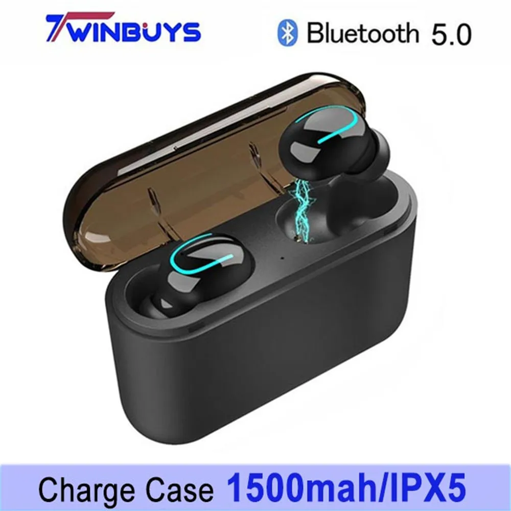 TWS настоящие беспроводные Bluetooth наушники 5,0 стерео спортивные наушники игровая гарнитура с микрофоном зарядная коробка для iphone xiaomi PK HBQ Q32