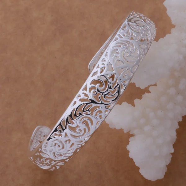 Оптовая продажа серебряных браслетов AB077 серебряного цвета модные ювелирные