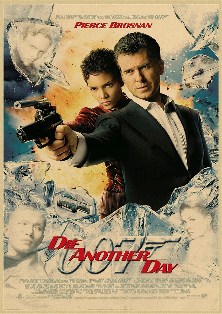 007 Джеймс Бонд агенте Коннери Майкл Крейг классический экшн-фильм крафт-бумага Бар плакат ретро плакат декоративной живописи - Цвет: Черный