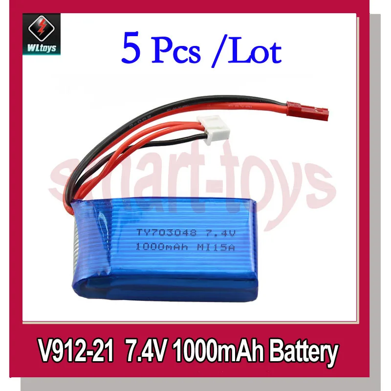 5 шт. аккумулятор 1000 мАч 1200 для wltoys V912 V915 4-канальные детали вертолета RC | Игрушки и