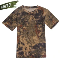 tactical military t shirt men training clothes summer jungle camouflage t shirt breathable mesh training suit o neck tees