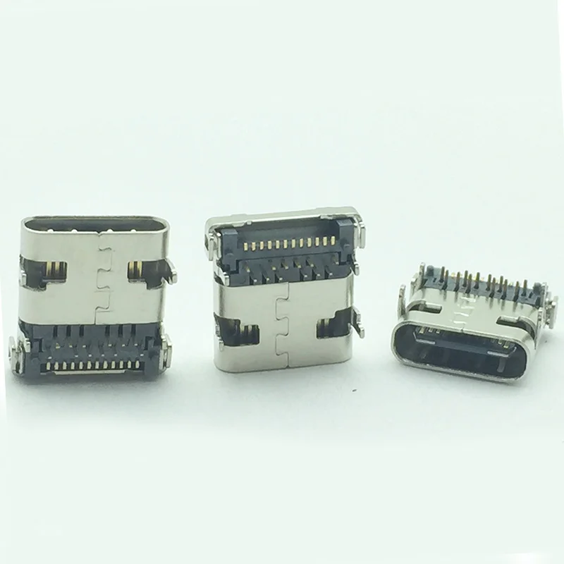 10 шт./лот USB 3,1 Тип-C 24 Pin муфтовый стыковочный переводник SMD штепсельный DIP разъем для печатных плат для PCB дизайна DIY высокий ток для быстрой зарядки