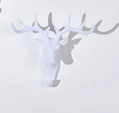 White Настенная вешалка, липкий крючок, оленьи рога, дизайн, кухня, ванная комната, бытовая дверь, вакуумный, многоцелевой, для ключей, сумки, крючок для одежды - Цвет: White
