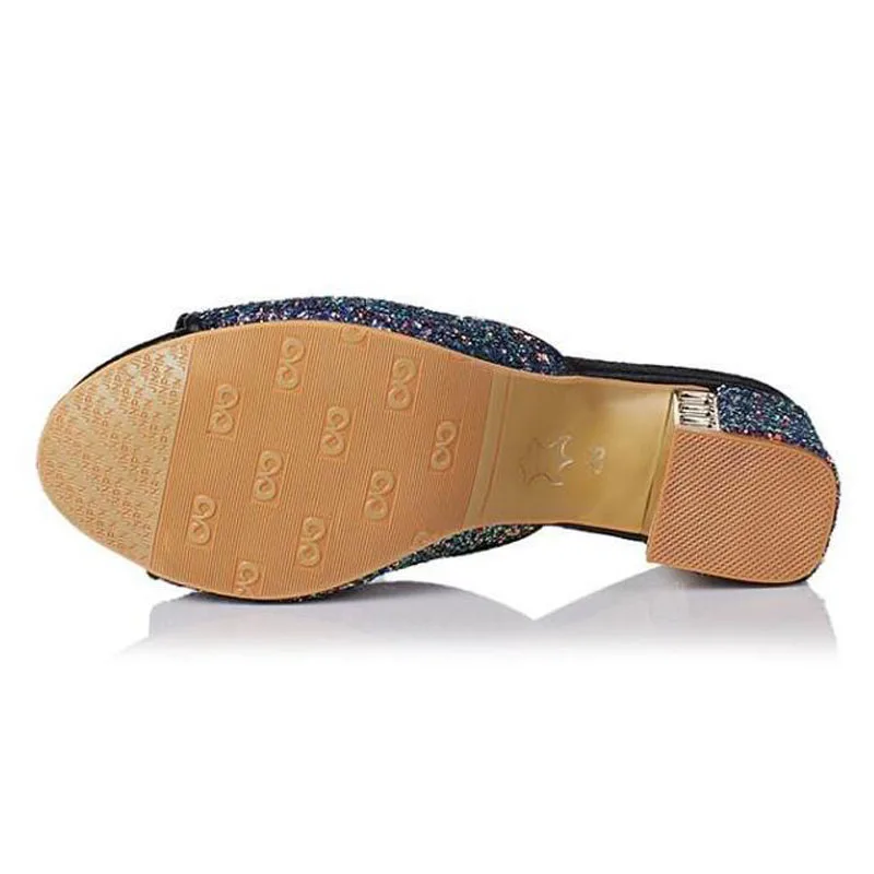 Женские мюли с открытым носком шлепанцы на высоком каблуке бантом сланцы летняя