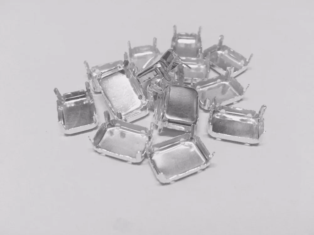 

4 Holes rectangle claw setting for Rivoli crystal beads,8x10mm 10x14mm 13x18mm 18x27mm metal claw Gold/silver color