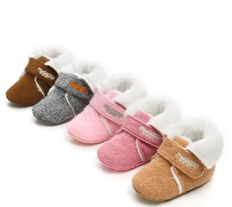 

Fashion Soft Soled Baby Warm Winter Boots First Walkers Newly Baby Girls Boys Shoes Fur Snow Warm Brown Boots 0-18M