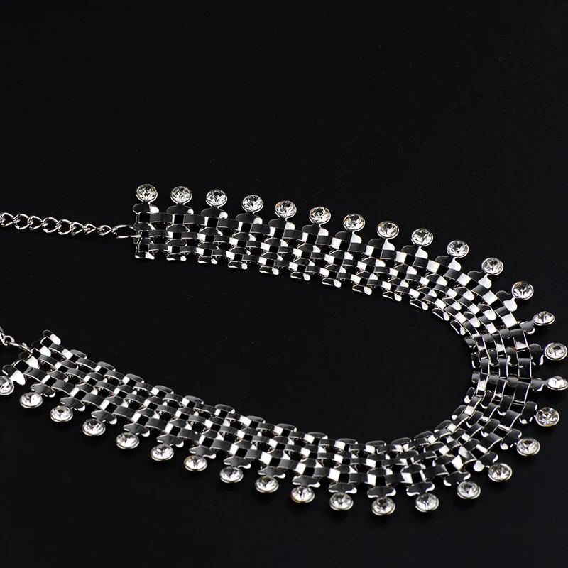 Rhinestone Choker Metal Necklace American Indian Jewelry Women Boho Exotic Jewellery Lady Birthday Gifts Collar | Украшения и