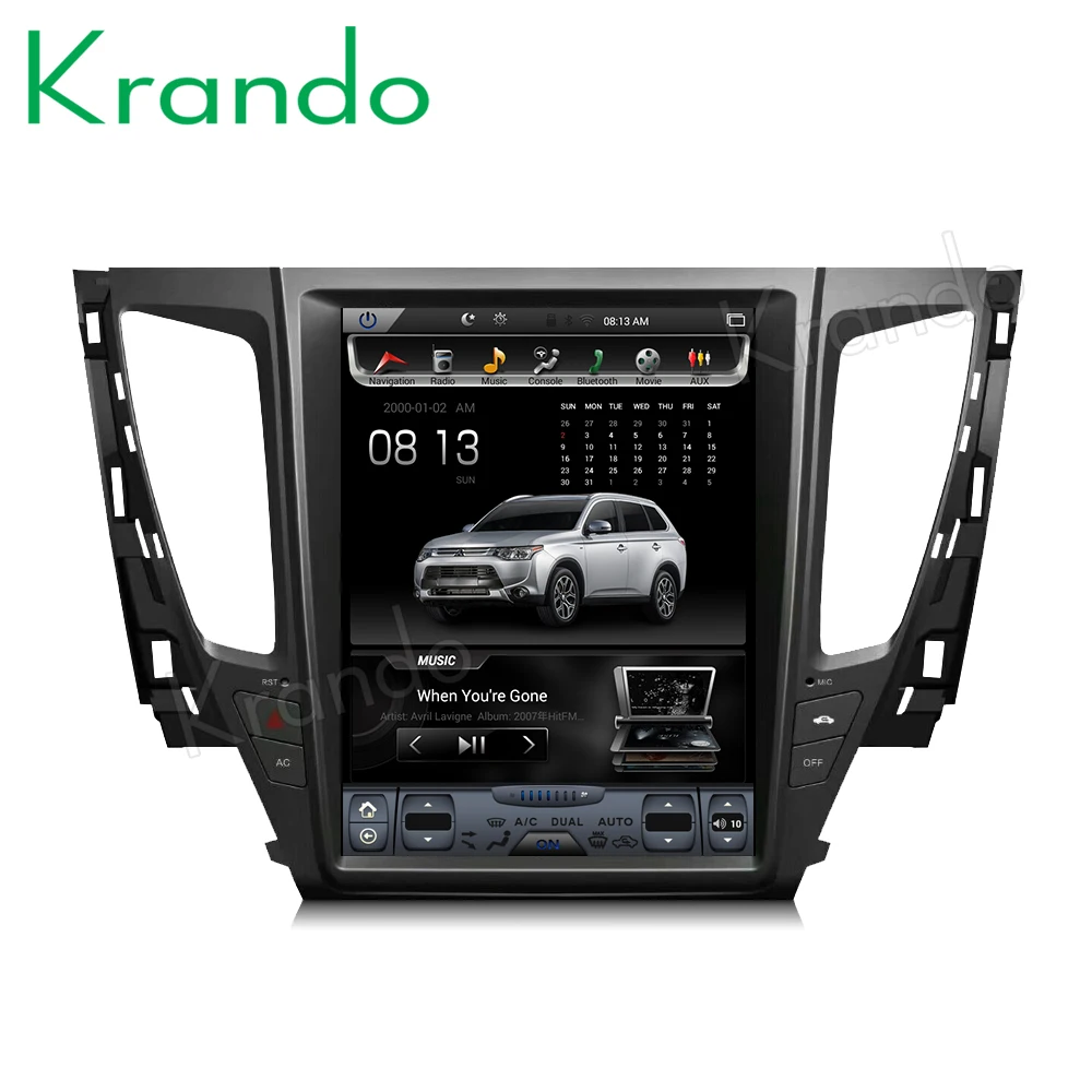 Krando Android 8,1 12," tesla стиль вертикальный экран автомобиля радио для Mitsubishi pajero+ gps навигация Мультимедиа Плеер