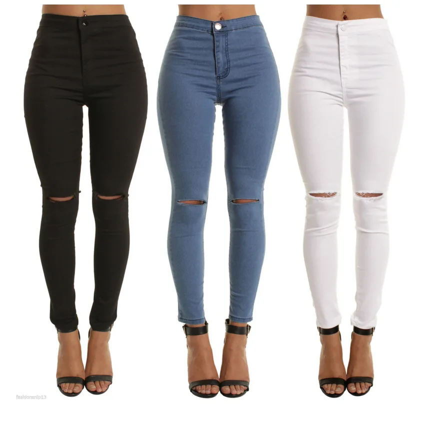 Фото Женские узкие джинсы с высокой талией Модные в стиле бутик для отдыха Европе и