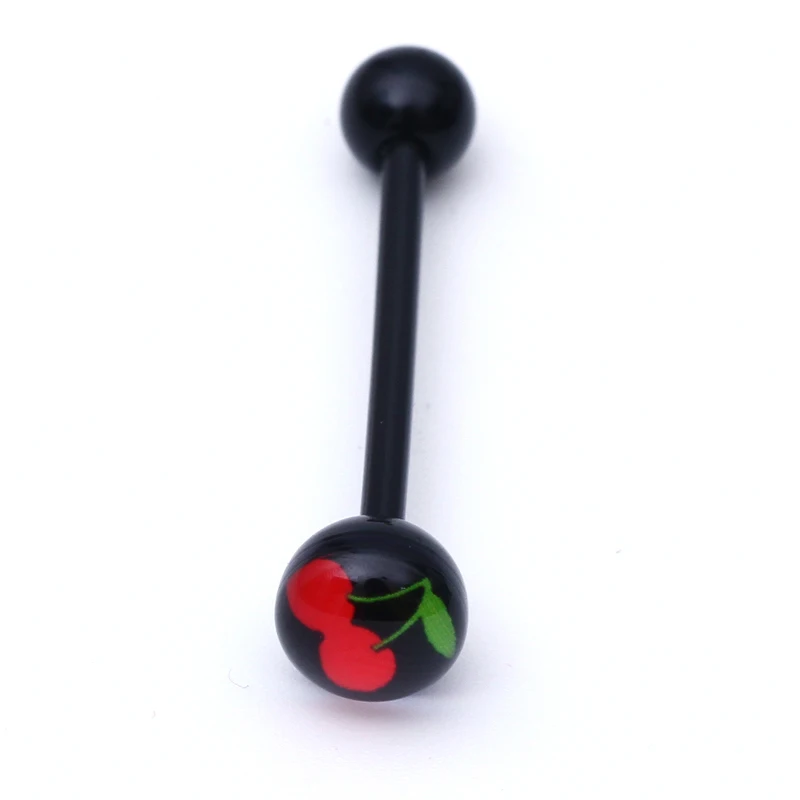 Черное мягкое кольцо с логотипом и языком светящееся акриловое для сосков