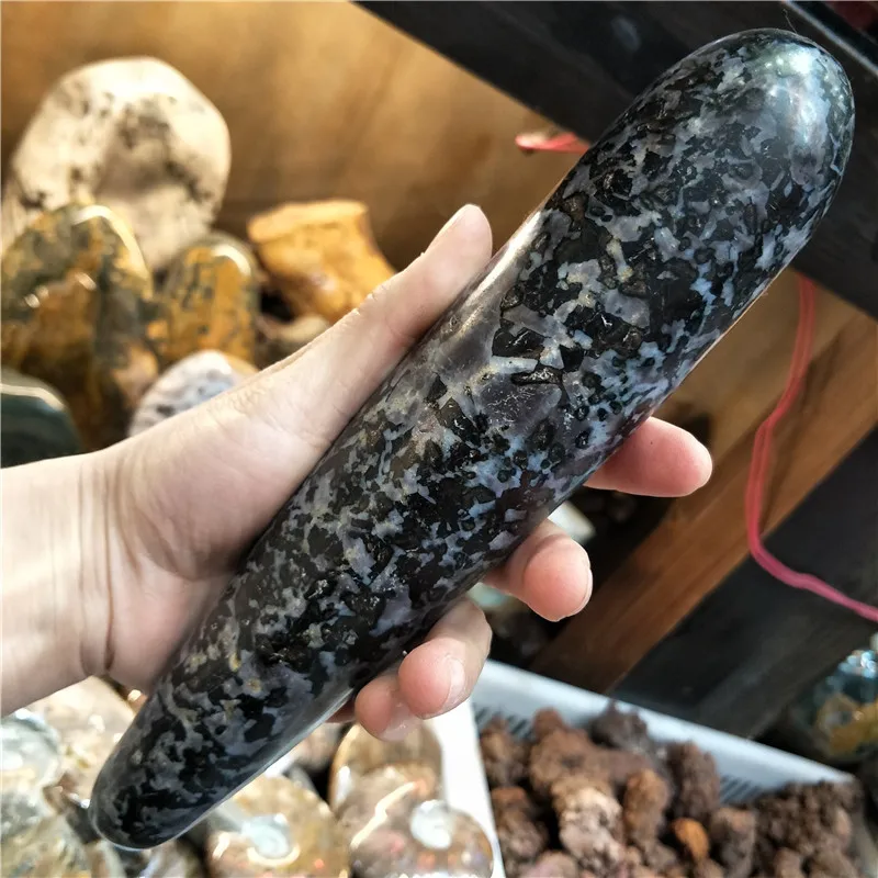 Натуральный Кристальный массаж палочка индидо габбро Массажная палочка Мистик мерлиит йони-палочка большого размера Массажная палочка Йони удовольствие