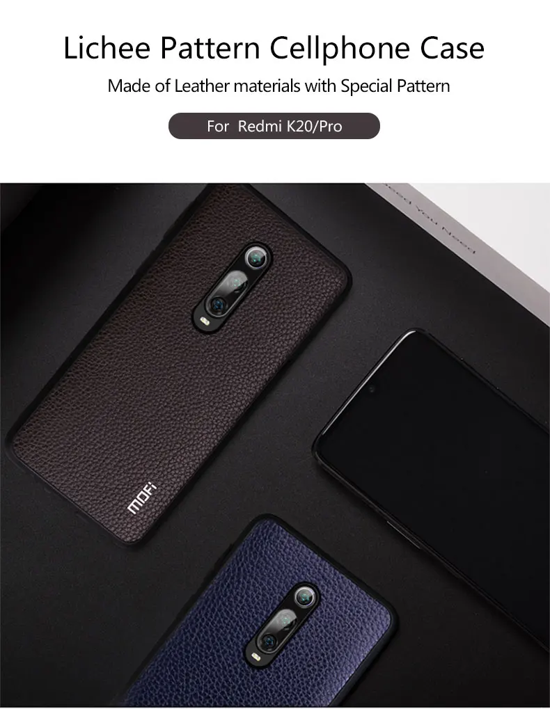 Для Xiaomi Redmi K20 чехол Mofi для Xiaomi Redmi K20 Pro чехол задняя крышка из искусственной кожи зернистый деловой красный черный чехол Redmik20