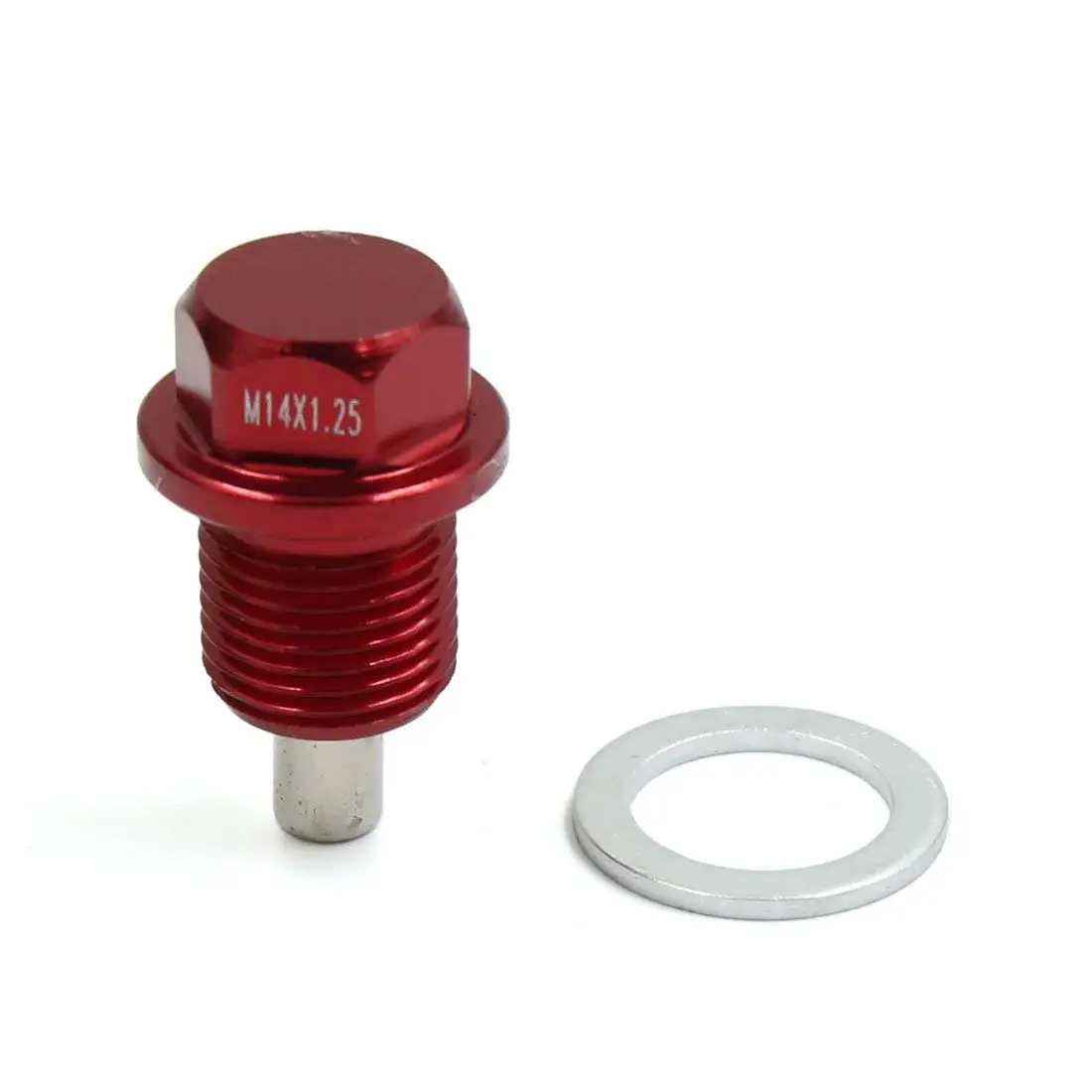 

uxcell M14 x 1.25 Red Aluminum Alloy Magnetic Engine Oil Pan Drain Bolt Screw for Car