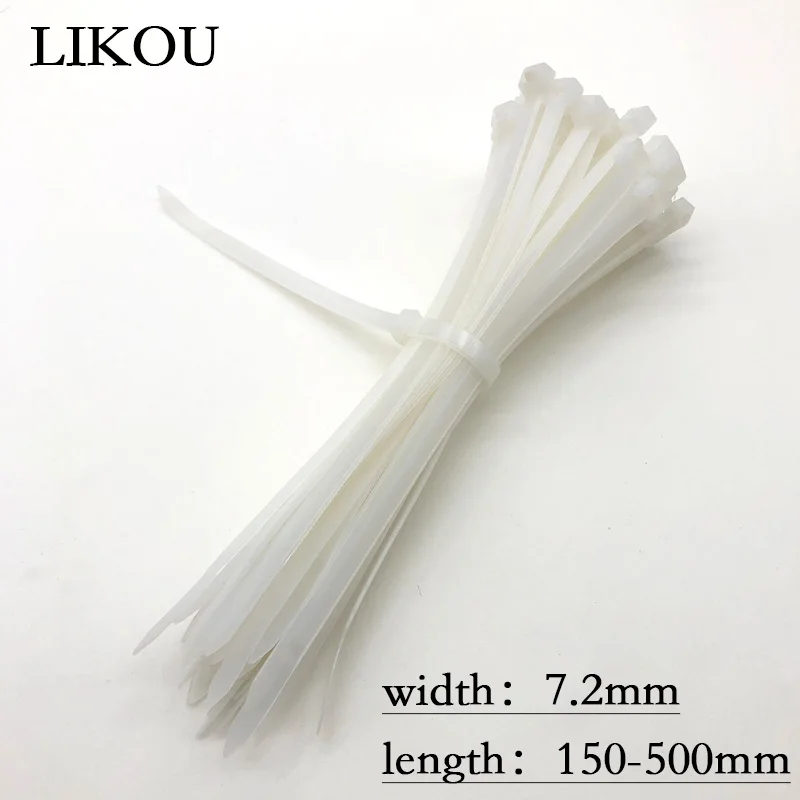 LIKOU нейлоновые кабельные стяжки 8x400 мм/450 мм/500 мм Оптовая продажа Пластиковые