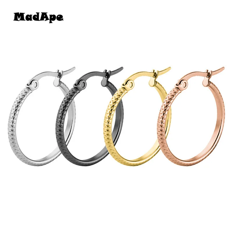 Лидер продаж 2019 классические модные женские серьги кольца MadApe из нержавеющей
