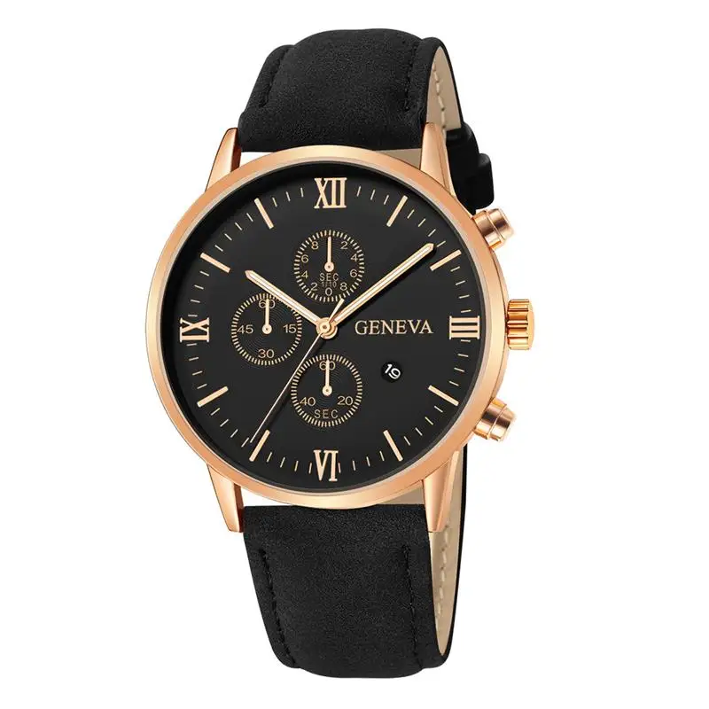 Black Rose Gold Мужские часы, деловые часы, аналоговые кварцевые наручные часы, подарки, Роскошные мужские часы, спортивные часы с датой, relogio masculino - Цвет: Black Rose Gold