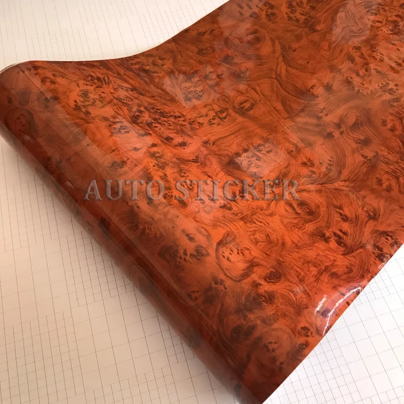 50x100CM Glossy Wood Grain Car Wrap Vinyl Film Textured Furniture Decal Waterproof Self Adhesive Sticker | Автомобили и мотоциклы