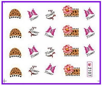 6 упак./лот блестящая водная наклейка для дизайна ногтей наклейки цветочные