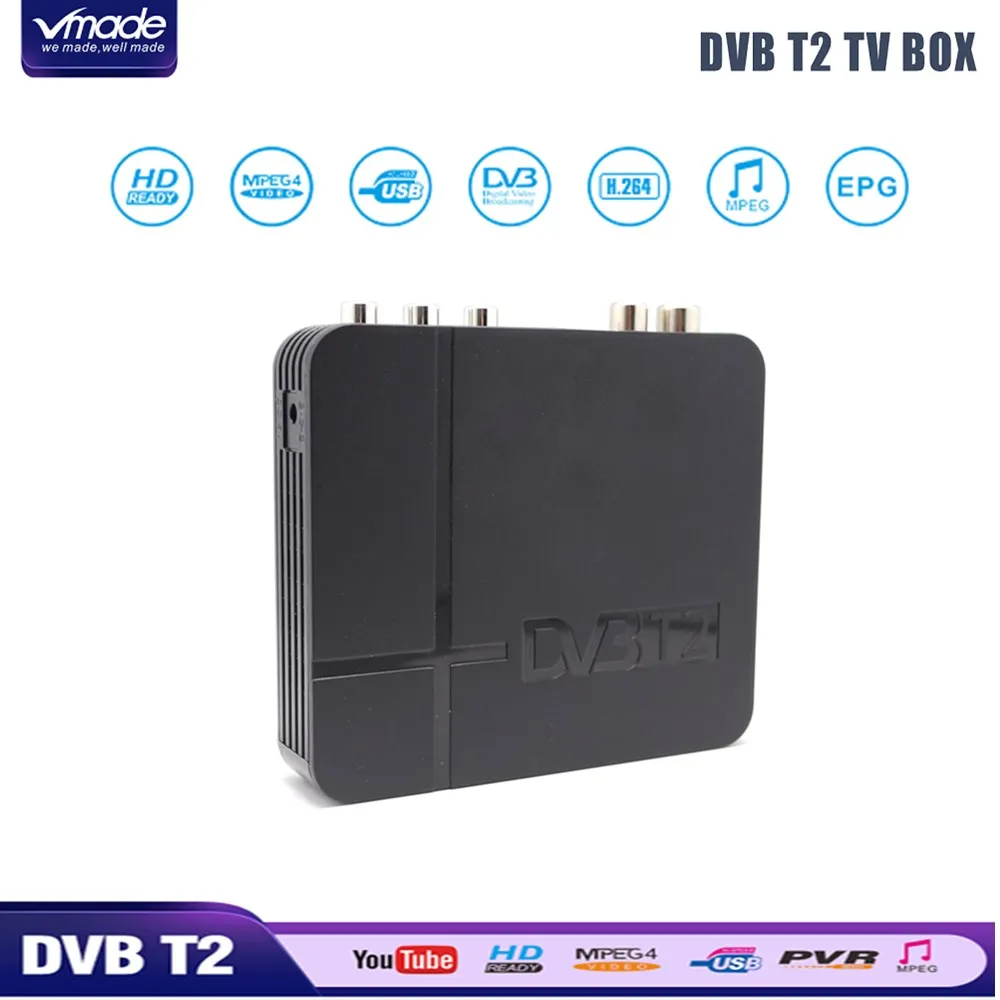 Цифровой наземный ТВ-приемник dvb t2 HD 1080P DVB-T2 ТВ-приставка H.264 MPEG-2/4 ТВ-тюнер приемлемый dvb-t стандартный мини-приставка