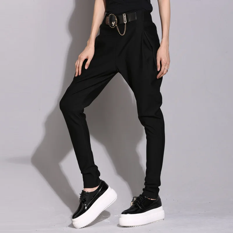 Женские шаровары с ремнем Tide черные брюки большого размера на весну и лето