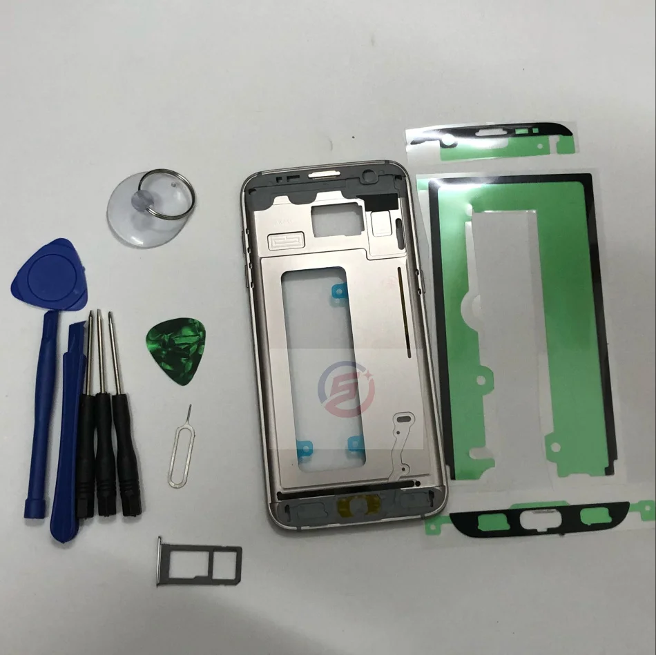 Средняя рамка для samsung Galaxy S7 край G935 G935F G935FD средняя часть металлический каркас Корпус шасси с боковыми клавишами Запчасти для авто
