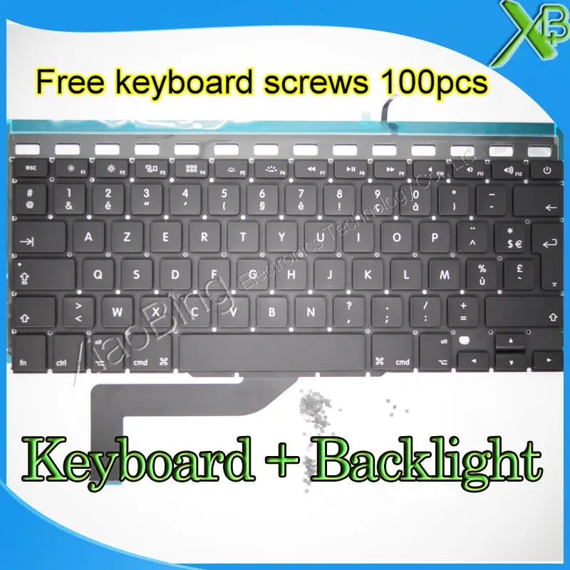 Новинка для MacBook Pro Retina 15 4 &quotA1398 AZERTY FR Французская клавиатура + Подсветка с