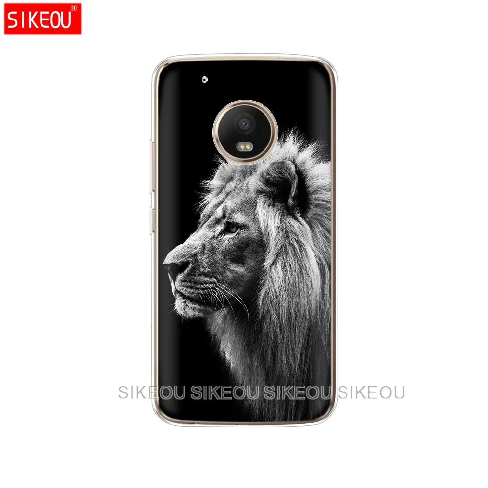 Силиконовый чехол для телефона Motorola Moto G6 G5 G5S Z2 Z3 PLAY PLUS X4 E4 E5 C Lion tiger Fashion Lovely