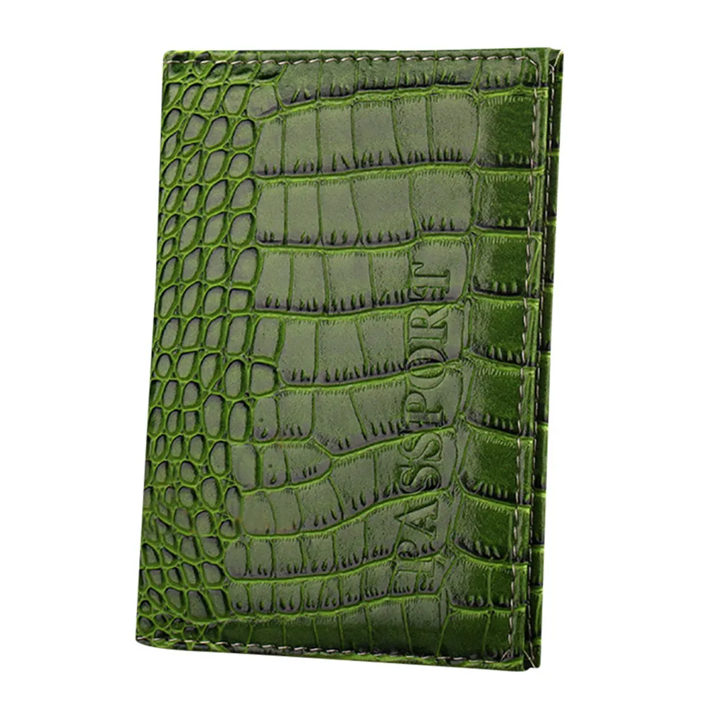 Green Кожаный чехол-кошелек для кредитных держатель для Карт RFID выделенный хорошее заграничного паспорта случай Обложка на удостоверение личности держатель протектор Органайзер# L3 - Цвет: Green