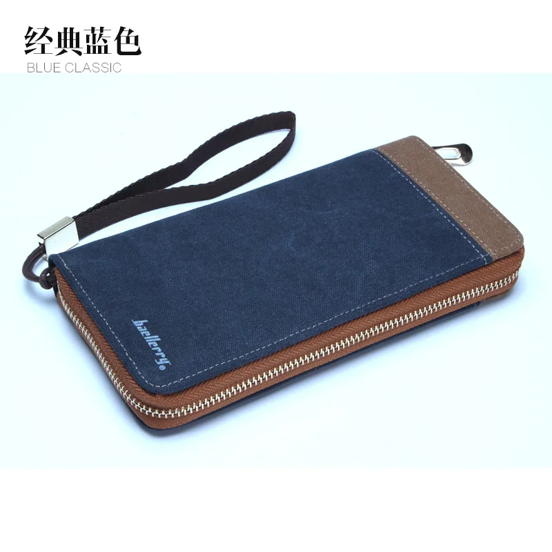 Винтажный холщовый длинный клатч от известного бренда мужской кошелек высшего