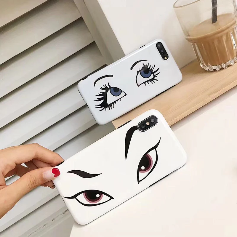 Модный силиконовый чехол для телефона с глазами девочек iPhone XS Max XR X 10 8 7 6 S Plus