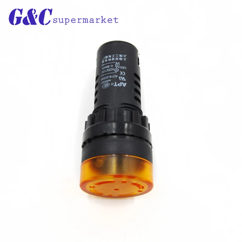 1 шт. Новый Желтый AC/DC 12V светодиодный звуковой сигнал аварийный индикатор лампа
