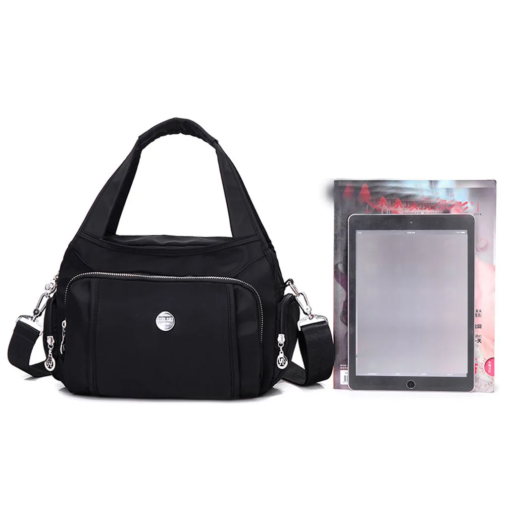 Women nylon shoulder bag handbag solid zipper waterproof Fashion Simple wild crossbody bag Messenger Bags sac main femme bolsos