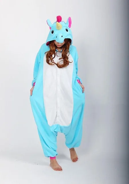 6 Кигуруми золотые крылья Единорог Пижама-комбинезон licorne Animal unicornio Длинные рукава с капюшоном Комбинезоны для взрослых фланелевая теплая одежда для сна - Цвет: 6