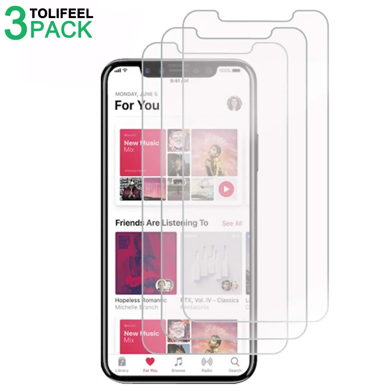 3 шт. закаленное стекло для iphone 5 5S 6 6 S 7 8 Plus X XR XS Max Защитная пленка для экрана iphone X XR XS Max на стекле