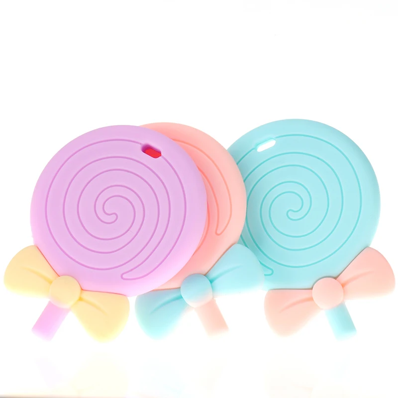 5pcs Lollipops Silicone Candy Infant Teether Necklace Pendant Bpa Free Baby Chew Toys Accessories Nursing Shower Gift |