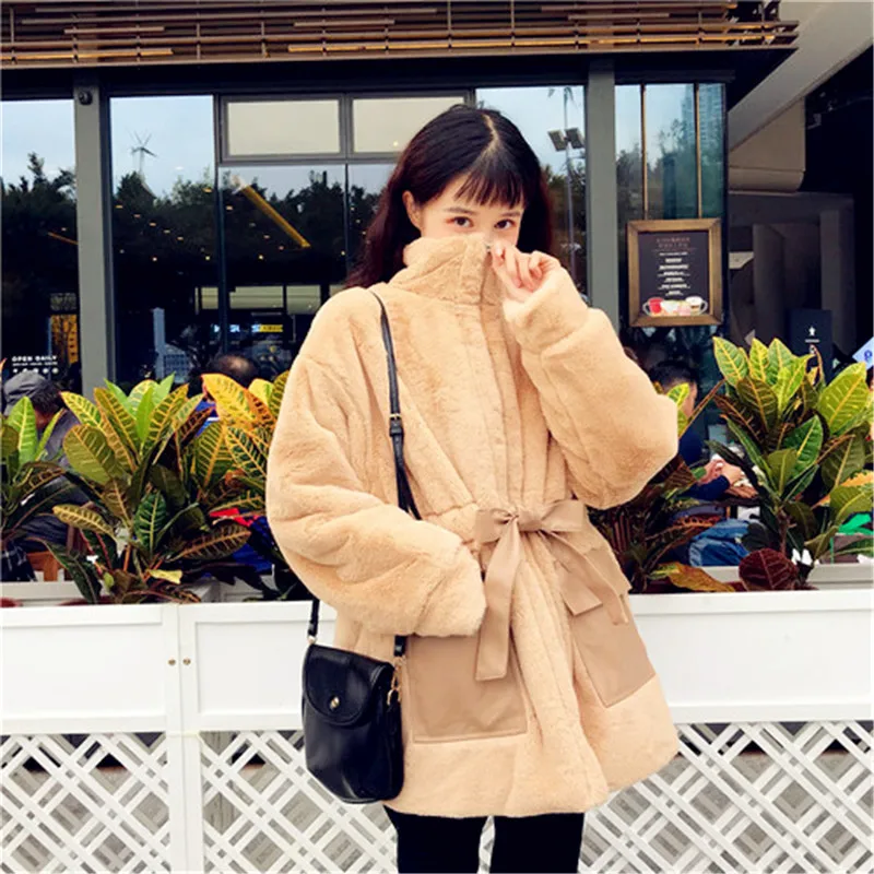 2019 Женская Корейская версия толстого плюс хлопка короткое пальто PU карман зимние