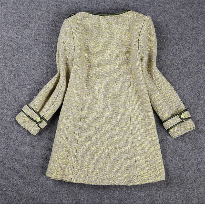 Женское шерстяное пальто Abrigos Mujer Invierno осенне зимнее короткое кашемировое с