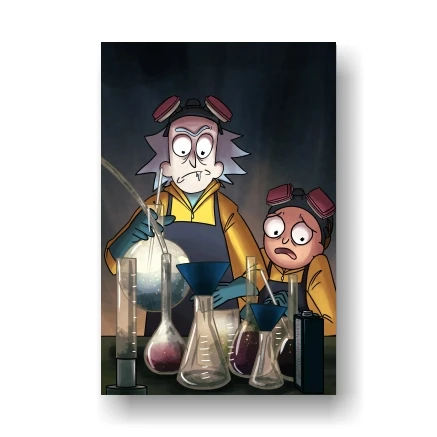 Армейский зеленый Серия Rick and Morty 1 винтажные плакаты анимация sci-fi sitcom художественная живопись украшение домашний декор - Цвет: Армейский зеленый