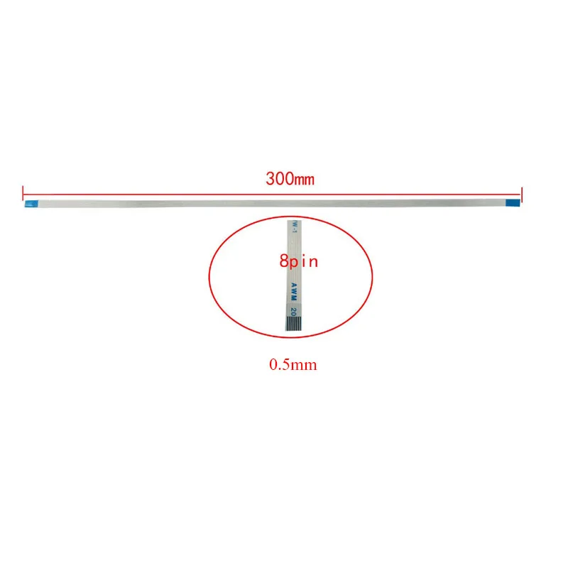 

FFC Cable 8 pin 0.5mm Pitch 30cm 300mm long Same Side FFC Cables 8pin 1PCS
