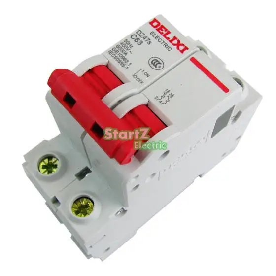 1A 2P &quotC&quot Curvers 6KA Miniature Circuit Breaker DZ47S DELIXI MCB | Breakers
