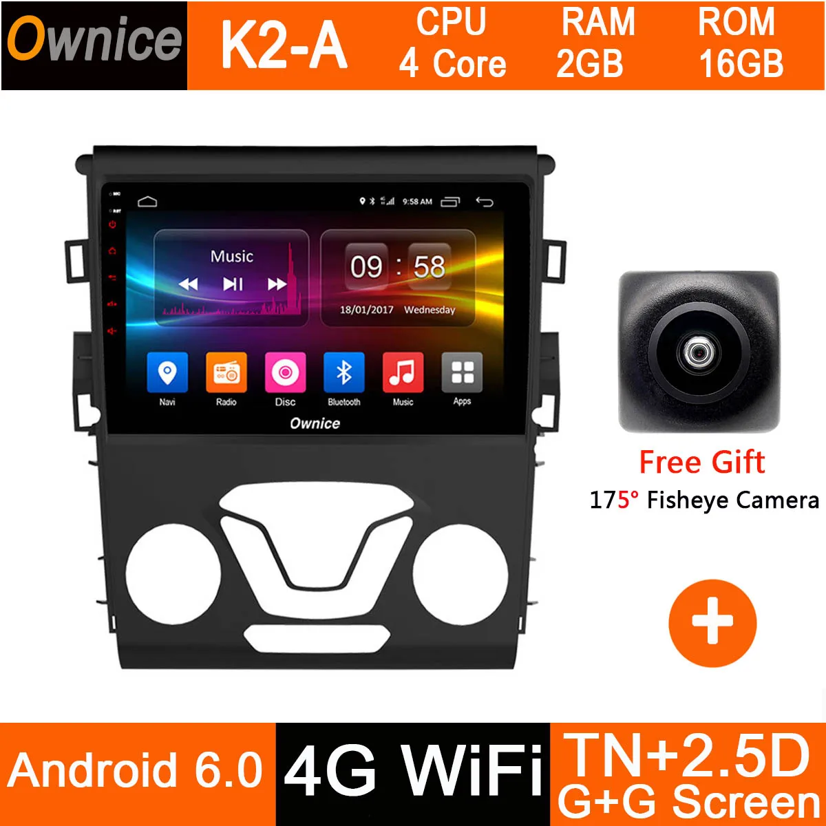 " ips Octa 8 Core Android 9,0 автомобиля gps DVD радио плеер для Ford Mondeo 2013 аудио стерео Мультимедиа 4G, Wi-Fi - Цвет: K2-A