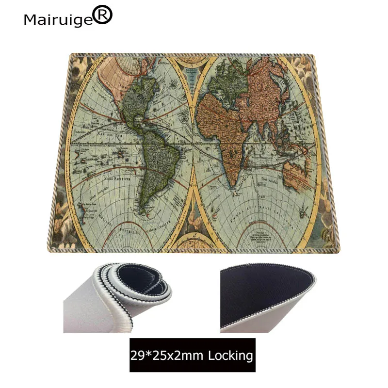 Большой игровой коврик для мыши Mairuige 60 х30 см XL со старинной картой мира
