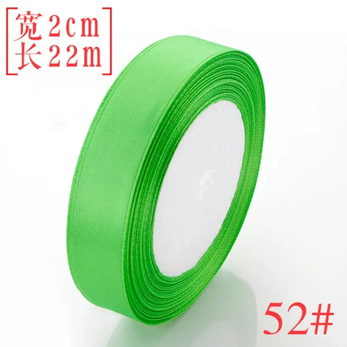25 Yards/roll) 6/10/15/20/25mm Single Face Satin Ribbon Wholesale Wedding Christmas Gift Box Package Cake Baking Decoration - Color: Apple green