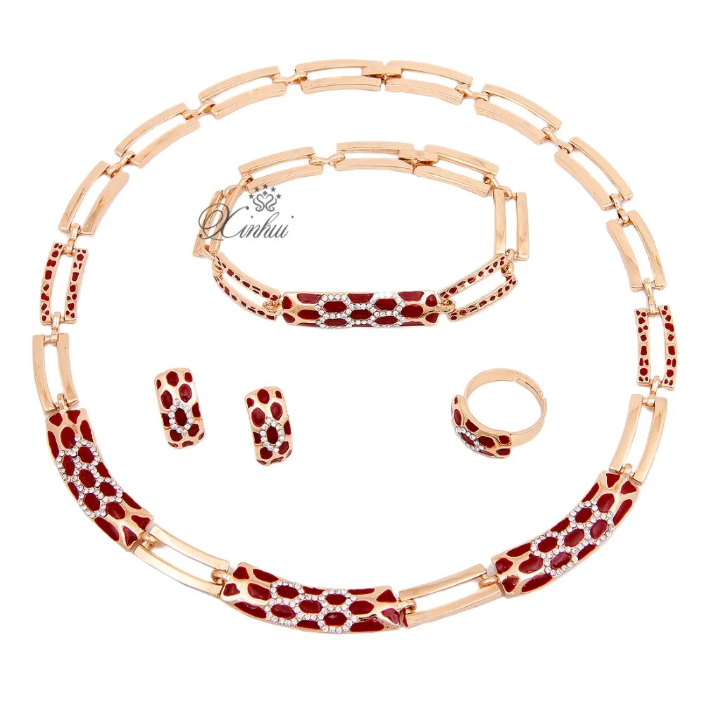 Новая Мода Позолоченные комплект Ювелирных Изделий Женщины Костюм Партии