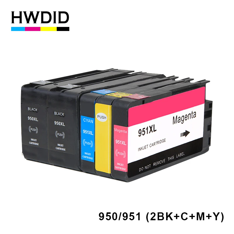 HWDID 950XL 951XL BK/C/M/Y 950 951 xl совместимый чернильный картридж для hp Officejet pro 8100 8600 8610 8620 8630