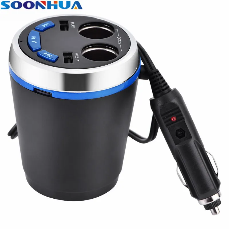 Автомобильное зарядное устройство SOONHUA с двумя usb портами Bluetooth fm передатчик