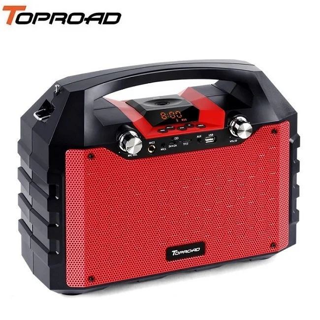 Black TOPROAD 40 Вт большая мощность Bluetooth динамик Портативный беспроводной стерео бас динамик s поддержка дистанционное управление FM радио микрофон TF AUX USB - Цвет: Black