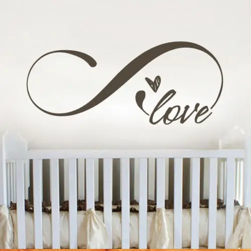 ЛЮБОВЬ Бесконечность настенные символ мастер изголовье Цитата Винил декор