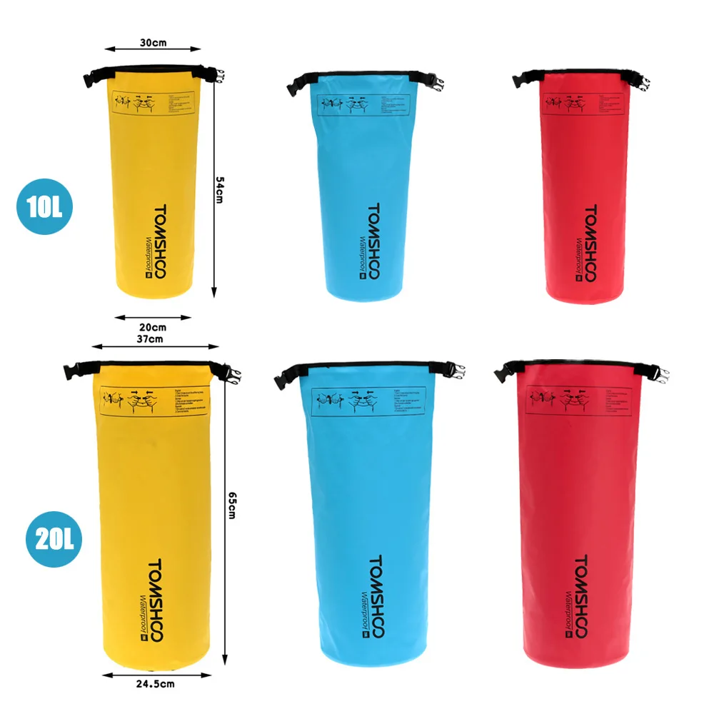 TOMSHOO 10L/20L водонепроницаемая сумка для хранения скалолазания чехол телефона